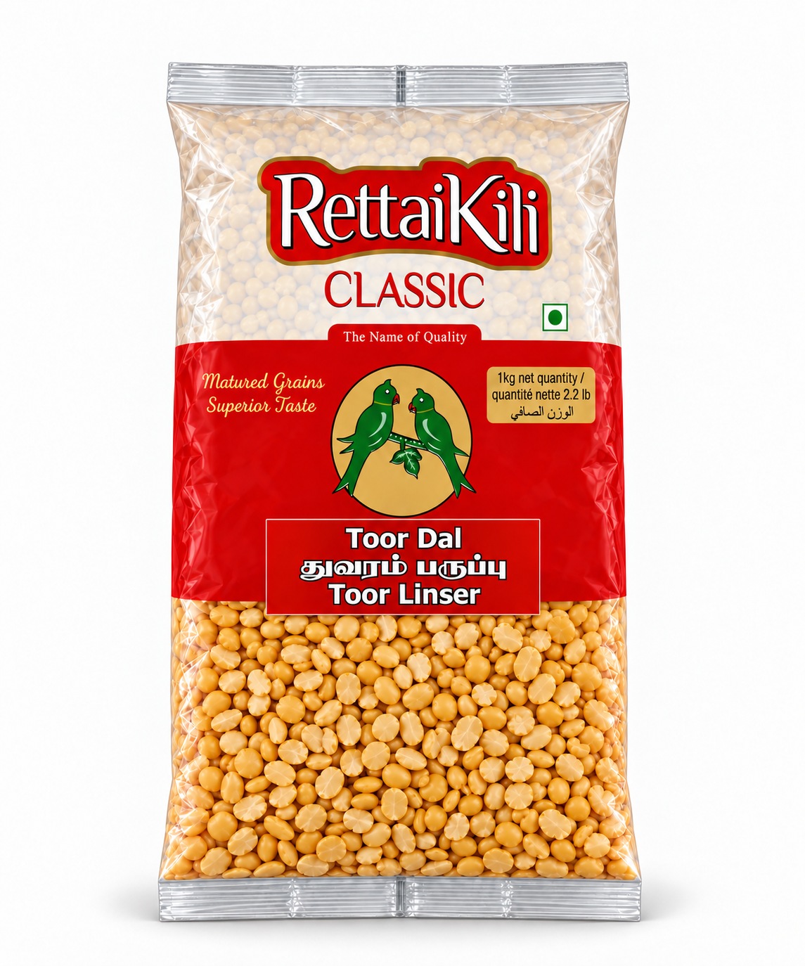 RettaiKili Toor Dal, 1 kg bag